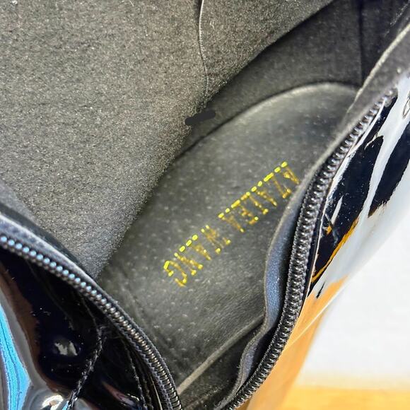 Dolls Kill Azalea Wang Black Patent Leather Silver Chain Platform Boots Size 10 - Picture 9 of 12